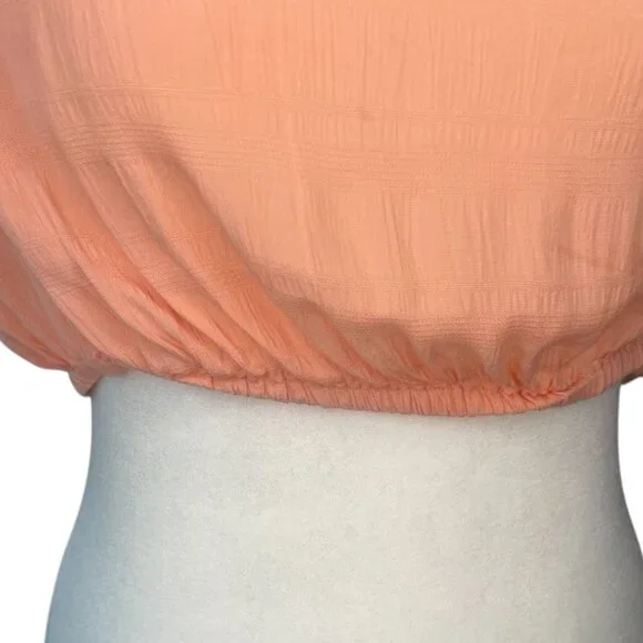 SANCTUARY | Pre-Loved Coral Boho Cinch Waist Blouson Top – Size Medium - Picture 8 of 8